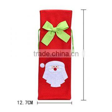 2016 New Cheap Christmas Decorations Red Santa Tree Wine Bottle Cover Bags Dinner Party Gift photo-3