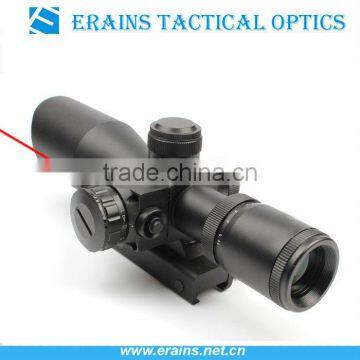 Compact 2.5-10X40 rifle scope red green Mil-Dot Reticle with side attached red laser sight scope combo