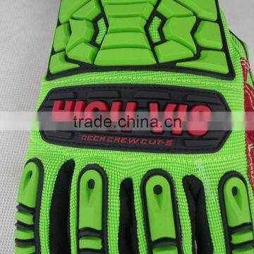 CE 4543 Anti Cut Slash Proof Impact Safety Gloves, Oil and Gas Safety Cut Resistant Rubber Gloves photo-5