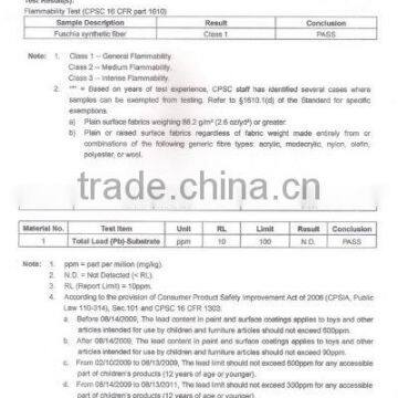 CPSIA AND FLAMMABILITY FOR SYNTHETIC SILK---LINING