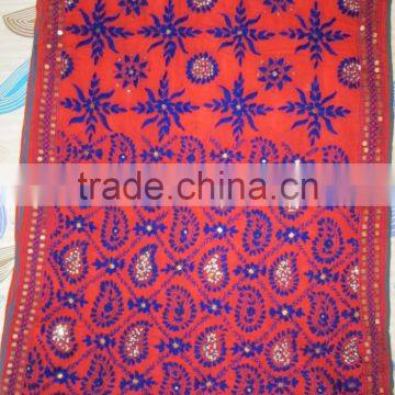 Multicolor PHULKARI GEORGETTE DUPATTA SHAWL, Sequin Hand Embroidery Dupatta photo-2