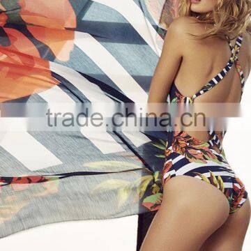 Ladies Flower and Triangle One Piece Swimwear photo-2