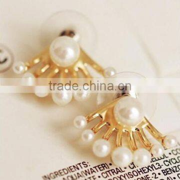 Exquisite pearls decorative earrings,gold girls gift earrings stuff wholesale