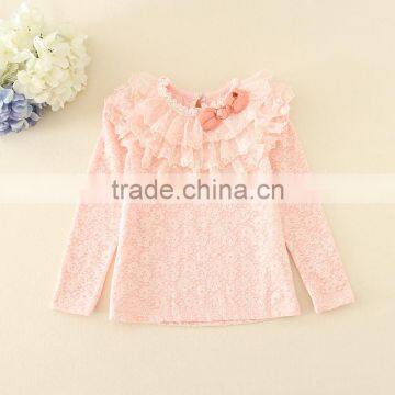 Fleece Undershirts Children Autumn Clothes High Quality Lace Girls Winter Lonh Sleeve Tee Warm Soft Kids Tee photo-3