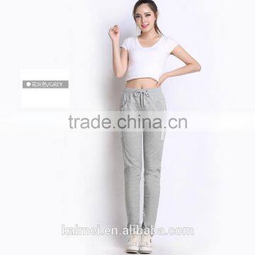 2017 Wholesale Oversize Life Gym Good Quality Comfortable Tracking Pants Woman CVC(60/40) photo-3
