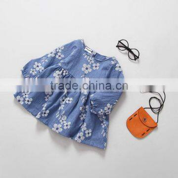 Autumn Toddler Baby Girl Cotton Linen Dresses Princess Costume Girls Clothes Floral Printed Children Dress photo-5