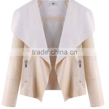 Zm50328b Europe New Modle Lady Coats Lapel Loose Women Leather Jacket photo-3