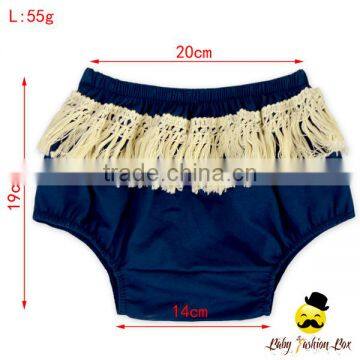 New Model Design Hot Summer Kids Plain Navy Decorative Fringe Free Panties Newborn Baby Toddle Girls Vintage Outside Diaper photo-5