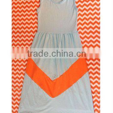 100% cotton teal/coral girls long maxi dress sleeveless design teenager summe kids dresses hotsale casual long dress cheap sale