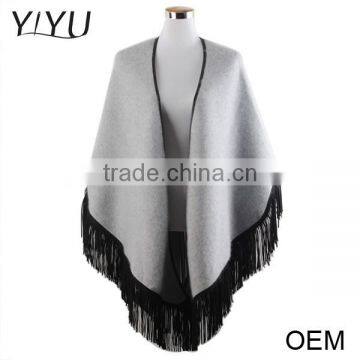 Women Winter Knitted Cashmere Poncho Capes Shawl Cardigans Sweater Coat