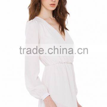 2015 New Style v Neck Long Sleeve Chiffon Sexy Evening Dress photo-3