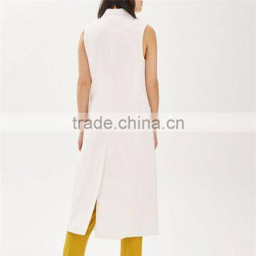 Chic-smart Ivory Sleeveless Western Longline Kurti With Jacket Designs photo-3
