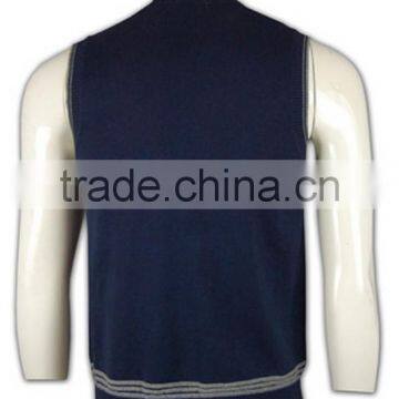 ISO9001/BSCI Manufature V-neck Navy Blue Wholesale Cheap Sweater Vest photo-3