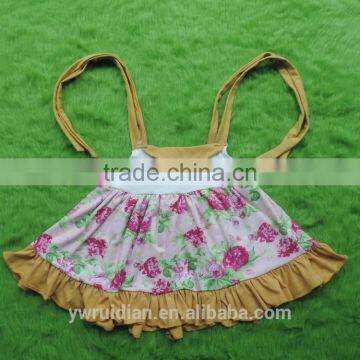 Baby Frock Design Pictures 4th of July Shits Child Baby Floral Shirt Shoulder Strap T-shirts photo-4