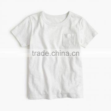 Wholesale Comfortable Custom Design Baby Clothes 2017 Boys' Slub Pocket T-shirt New Style Plain Children Clothing