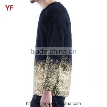Men's Fashion Gold and Silver Foil Print Pullover Sweater Design photo-2