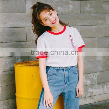 Cotton Summer Round Neck Girl t Shirt photo-2