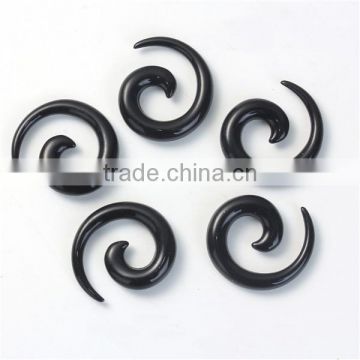 5mm Acrylic Ear Stretcher Expander Spiral Black Ear Gauges