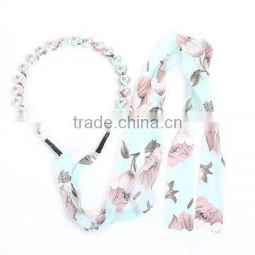 Acrylic Headband Multicolor Flower Pattern