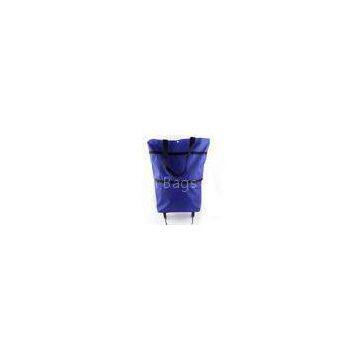 Blue color exhibition foldable trolley shopping bag for collecting samples