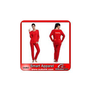 Womens Thermal Underwear With Battery Heating System Electric Heating Clothing Warm OUBOHK