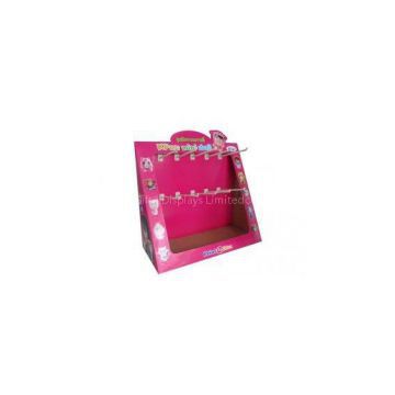 Pink  Corrugated Cute Pop Cardboard Counter Displays fixtures ENCD002 with graphic design