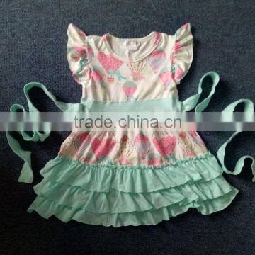 2017new Baby Frock Design Fashion Girls Dress Butterfly Printed With Belt Boutique Baby Girl Clothing photo-2