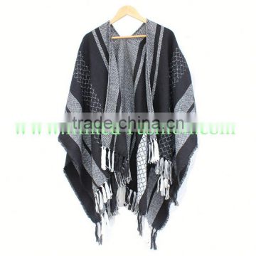 Women Winter Plaid Scarf Tippet Ladies Shawl Thickness Cashmere Poncho