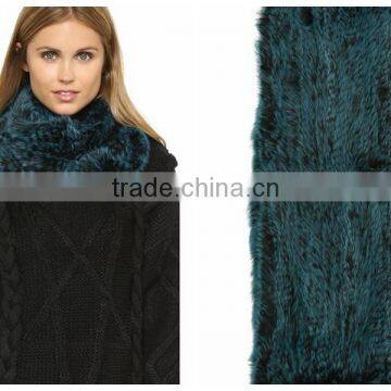 YRFUR YR012 Lots of Colors Chic Style Customize Women's Knitted Rabbit Fur Snood Scarf