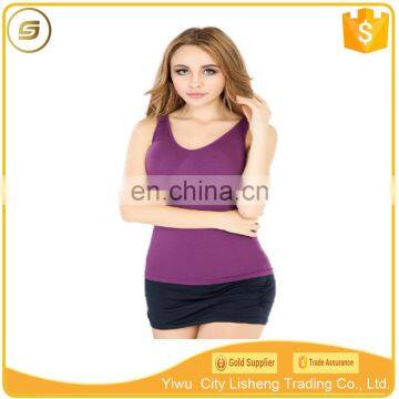 Top Sale Dry Fit 90% Nylon 10% Elastane Sport Camisole Women Plain Tank Top Women photo-2