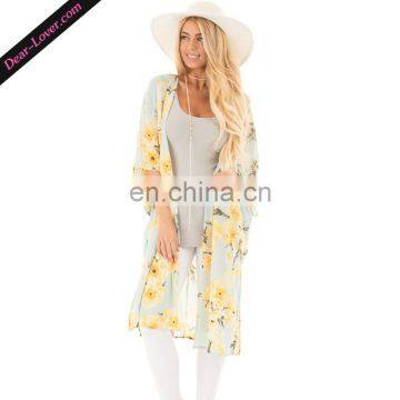 Hot Selling Summer Floral Side Slit Beach Dresses Wholesale