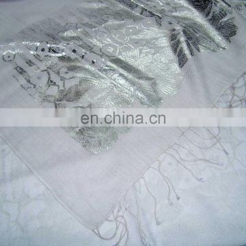 Pashmina Scarves with silver/gold foil print