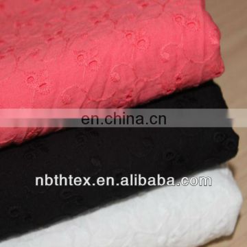 100% cotton embroidery eyelet fabric for lady garment wholesale in USA