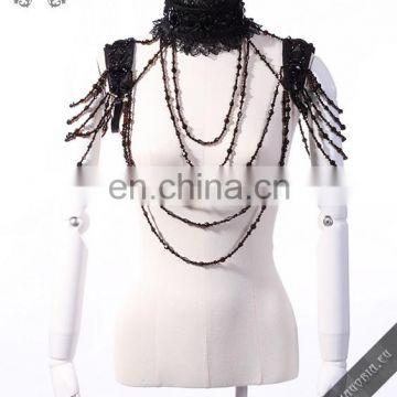 Gothic beaded laced necklace