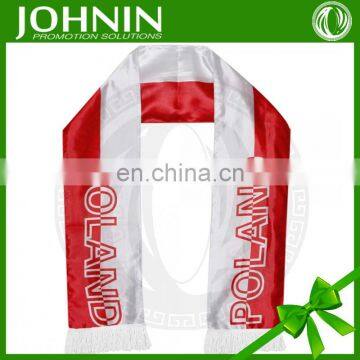 2016Euro Cup factory supply satin soccer fan custom football scarf