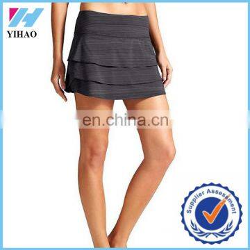 Yihao 2017 new design 100% polyester pleated tennis mini skirt cheap wholesale dry fit tennis wear dress