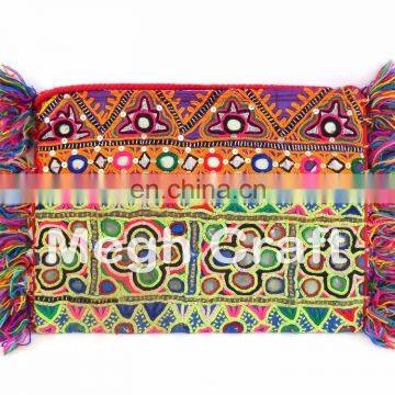 Handmade Ethnic Vintage Banjara Clutch - Kutch Patchwork Cotton Clutch- Tribal Vintage Patchwork Cotton Wallet photo-5
