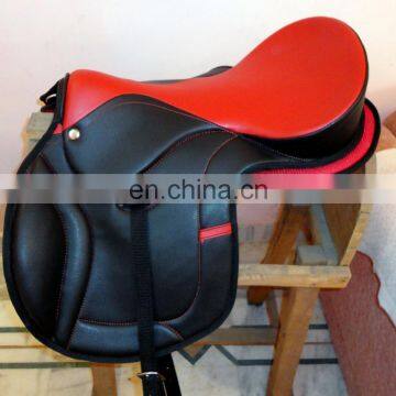 Wholesale New Hot Red & Black Durable Leather Comfortable Horse Saddle