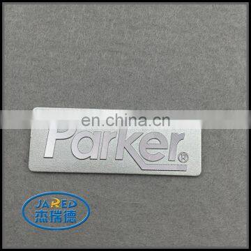 Elegant Silver Metal Crafts Custom Embossed Name Brushed Aluminum Label