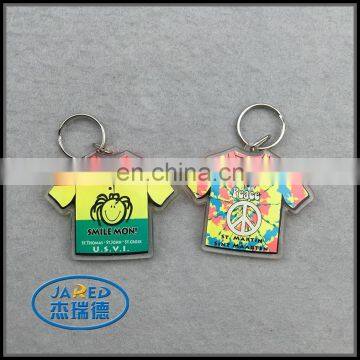 Mini Plastic T-shirt Shape Metal Keychain Pendant for Children