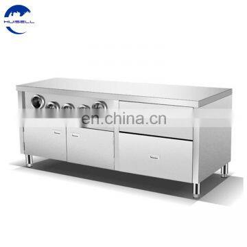 Stainless Steel Center Island Work Bench For Fast Food Restaurant photo-5
