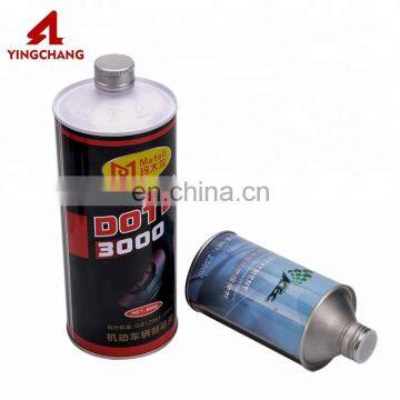 1L four color printing can brake oil tinplate round can tin can