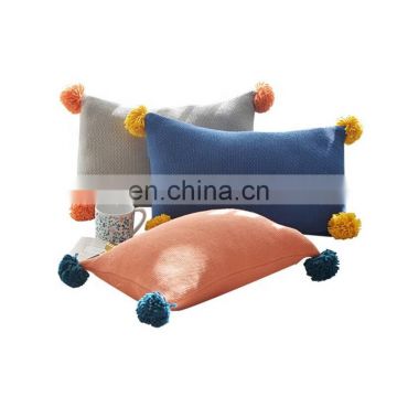 i@home Danish ins contrast color pom pom sofa pillow lumbar support cushion cover