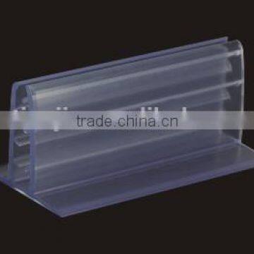 Supermarket flexible hinged plastic sign holder