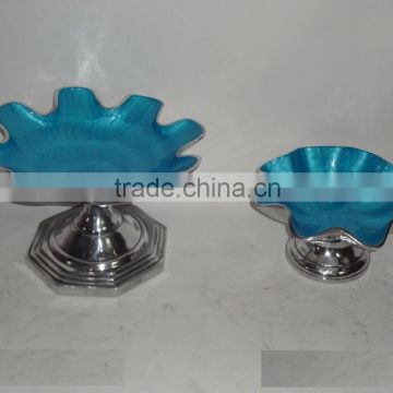 Aluminum Bowl With Stand With Enamel Finish