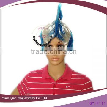 white and blue greece cheap football sports fans mohawk wig