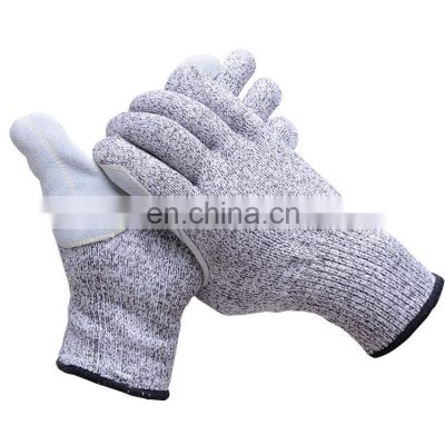 Durable Cow Leather Reinforced Cut Resistant Safety Gloves, Cut Protection Gloves