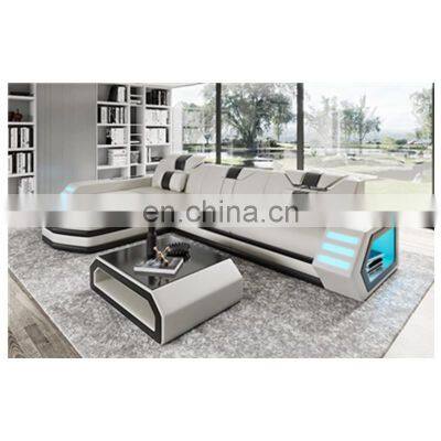 Furniture Factory Provided Living Room Sofas Bed Sofa set L Shape Living Room Furniture designs With LED Light