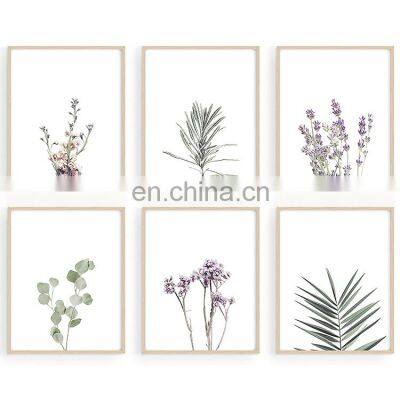 Green Botanical Plant Wall Art Minimalist Painting Set of 4/6 Plant Wood Wall Decor Pictures 8