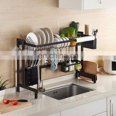 Household Over the Sink Dish Drying Rack Standing Kitchen Multifunction Stainless Steel Dish Rack